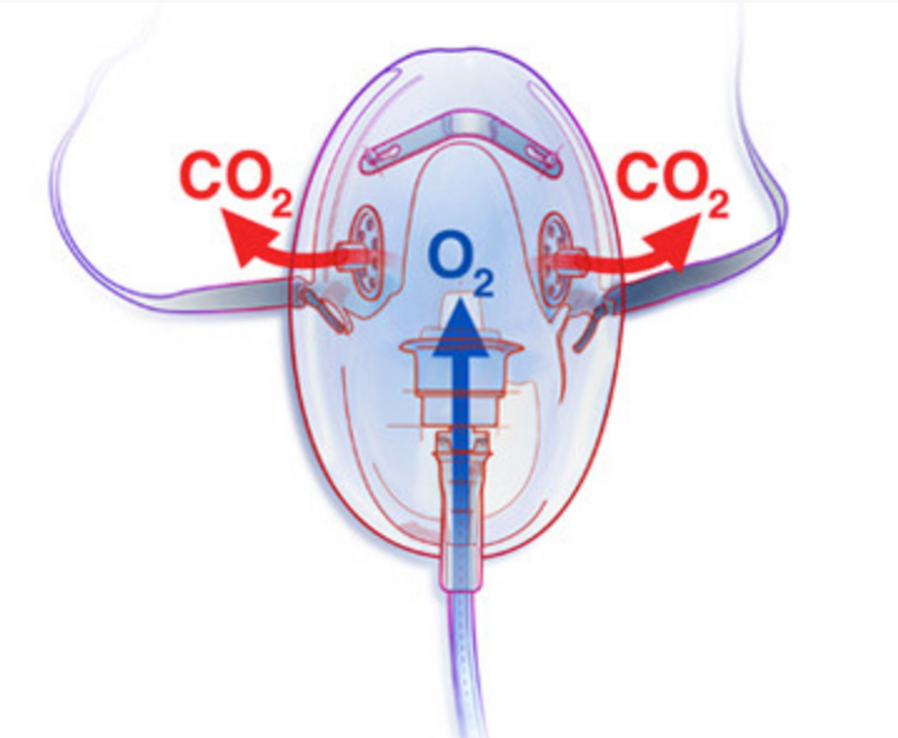 Mask Adult Elongated ETCO2 CAPNOVUE CO2 (7 foot O2 line and 7 foot co2 sampling line) by Salter Labs, Inc.  ID 4747-7-7-50